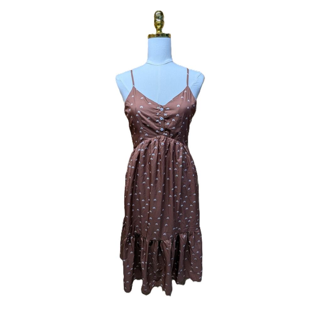 Alderine Brooklyn Boho Rainbow Sundress Womens Light Sundress Size Small